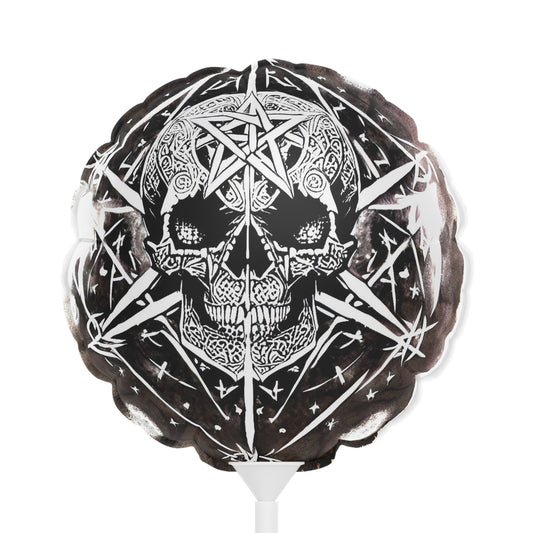 Pentagram Skull Balloons (Round and Heart-shaped), 6"