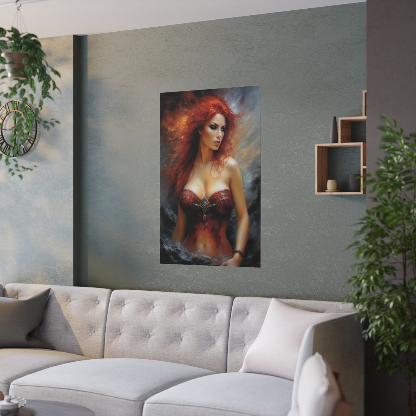 Redheaded fire Satin Posters (210gsm)