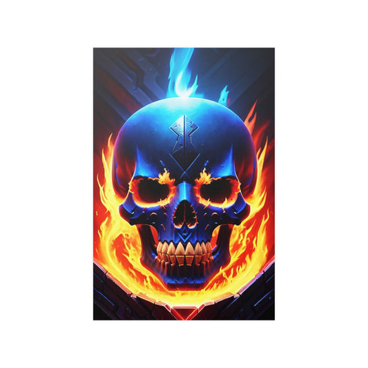Flaming Skull 2 Satin Posters (210gsm)