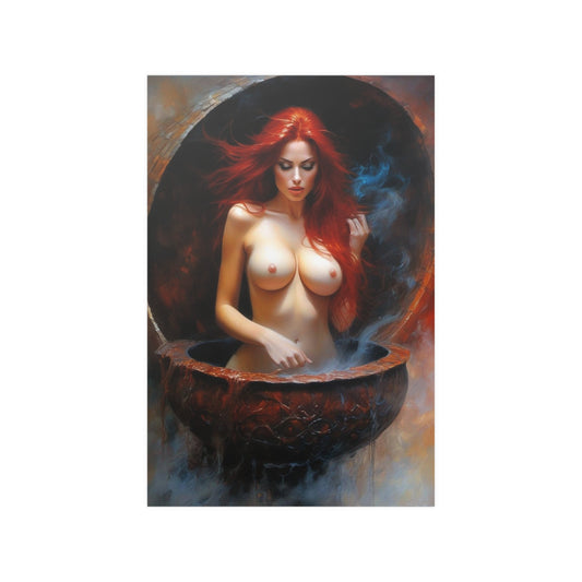 Bathing Redhead Satin Posters (210gsm)