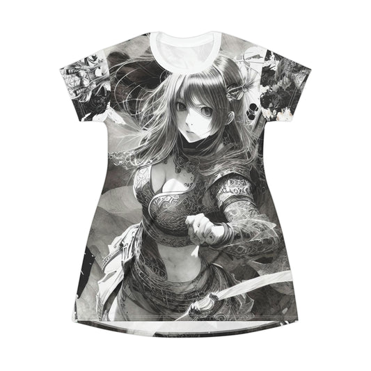 Anime Shirt T-Shirt Dress (AOP)