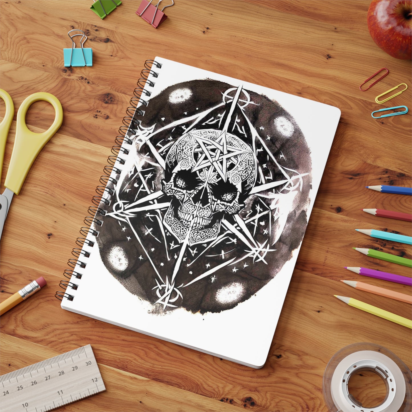 Pentagram Skull Softcover Notebook, A5