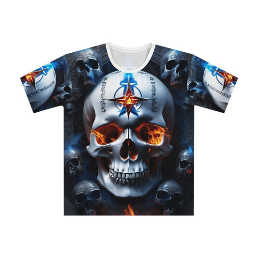 Flame Skull Men's Loose T-shirt (AOP)