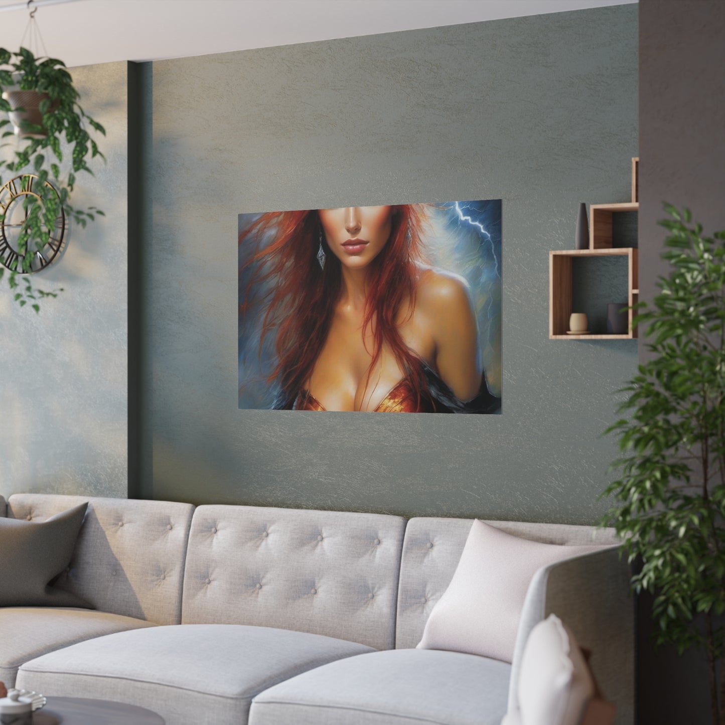 Redheaded Woman Satin Posters (210gsm)
