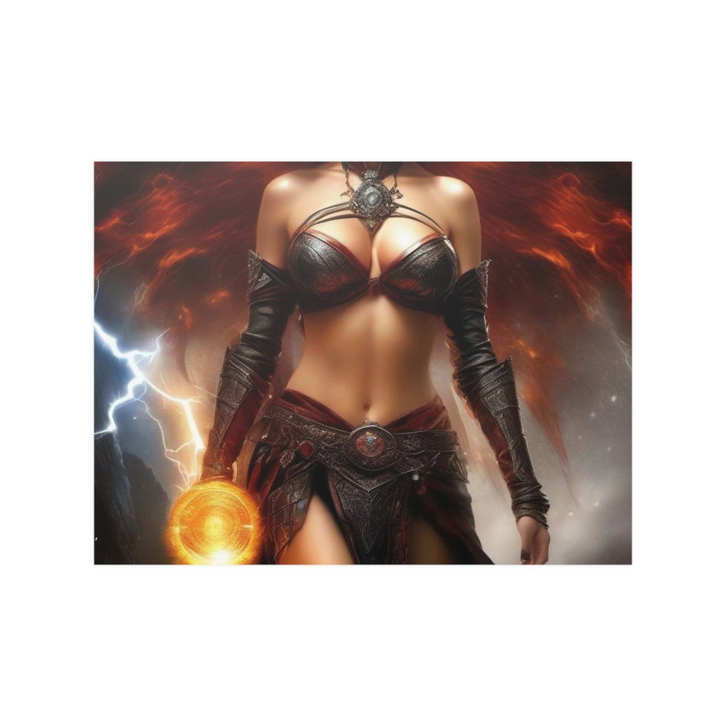 Winged Fire Witch Satin Posters (210gsm)