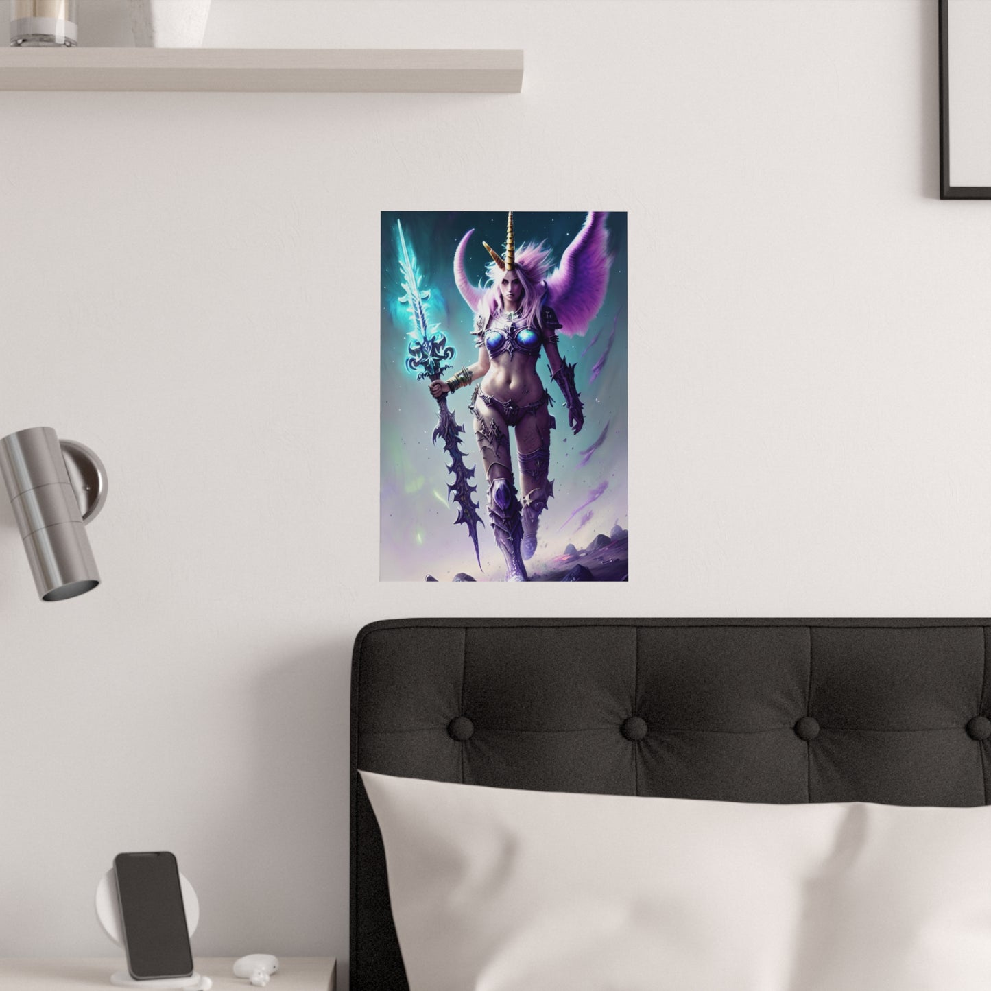 Anime Unicorn Angel Magic Girl Satin Poster