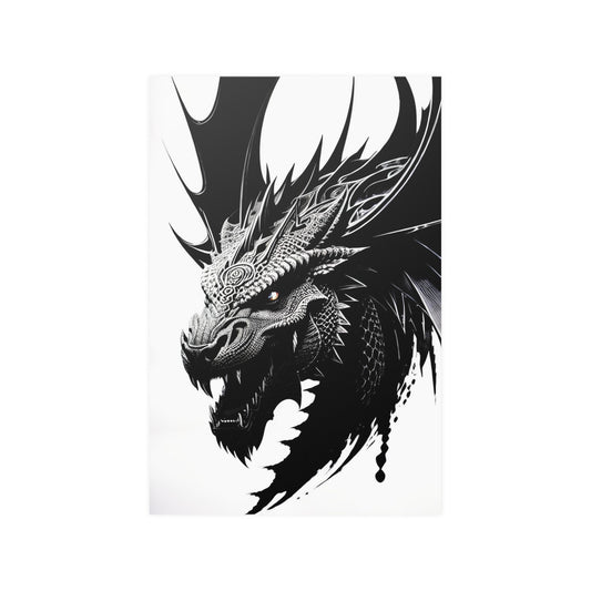 Glowing eye Dragon HeadSatin Posters (210gsm)