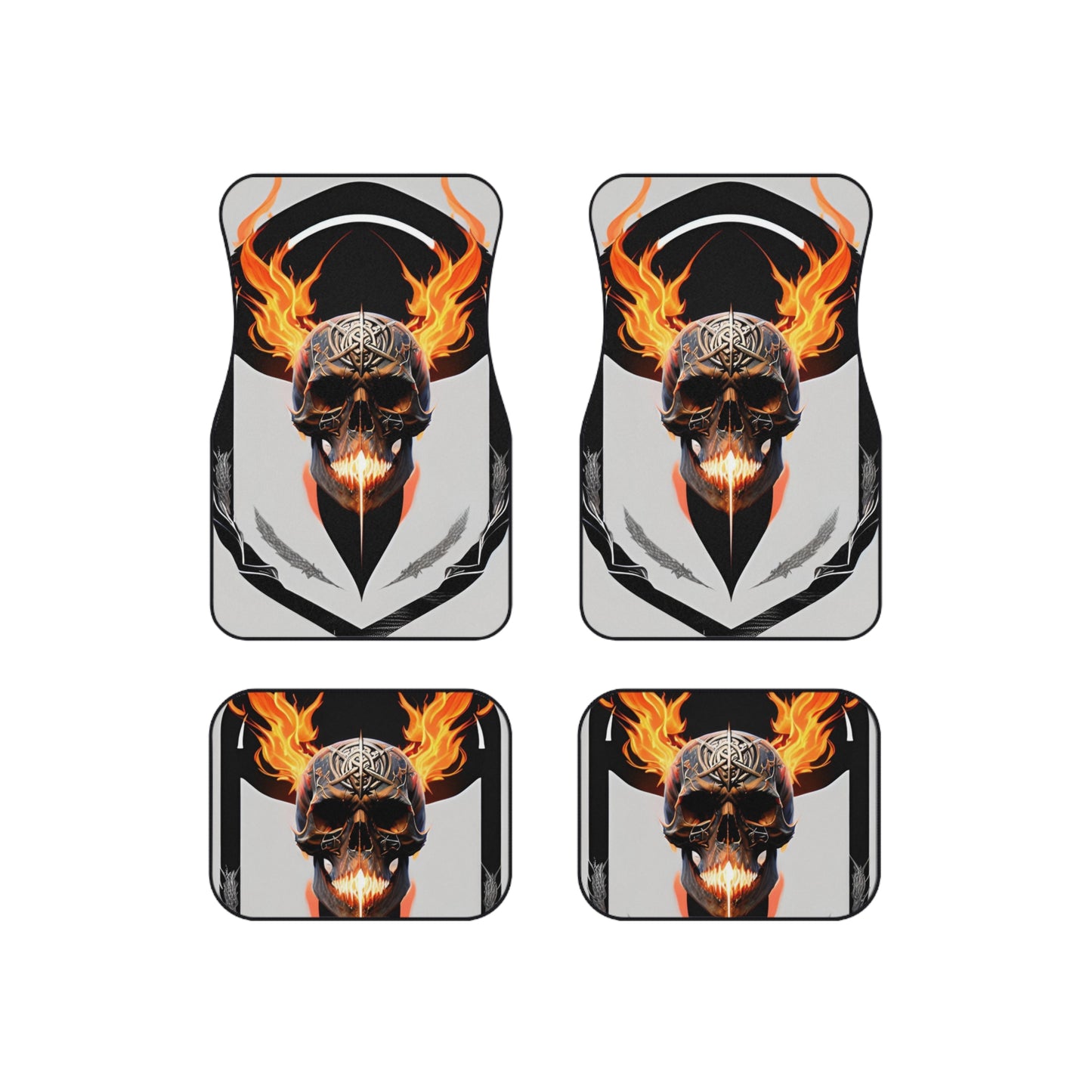 Flaming Skull Car Mats (Set of 4)
