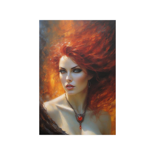 Redhead fire Satin Posters (210gsm)