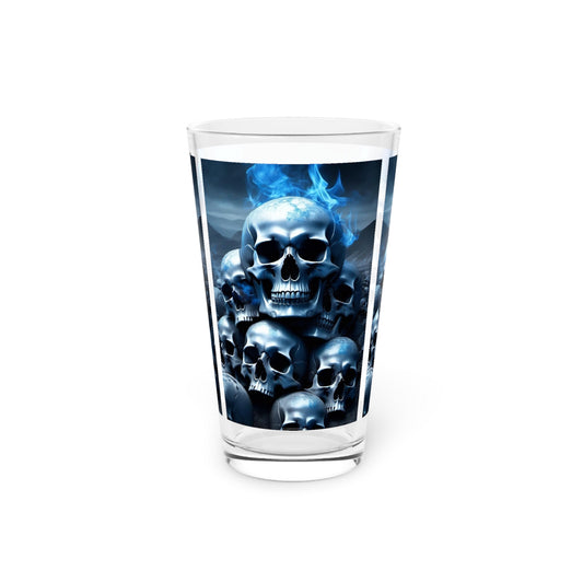 Blue skulls Pint Glass, 16oz