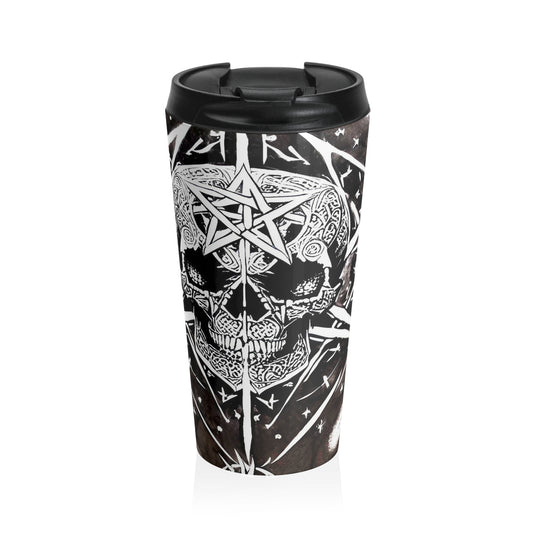 Pentagram Skull Stainless Steel Travel Mug