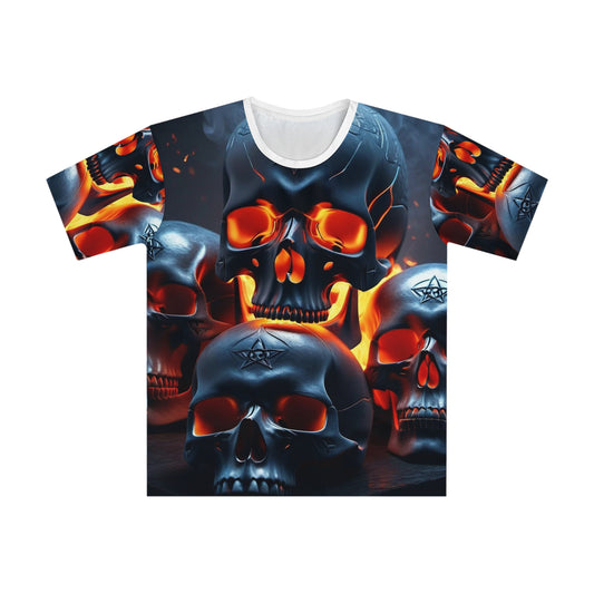 Fire skull Men's Loose T-shirt (AOP)