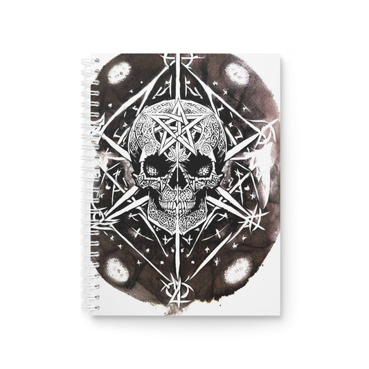 Pentagram Skull Spiral Notebook