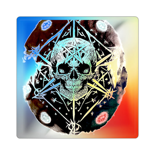 Pentagram Skull Holographic Die-cut Stickers