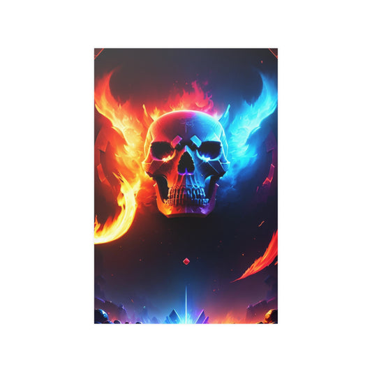 Skull Lightning Satin Posters (210gsm)