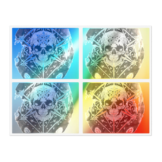 Pentagram Skull Sticker Sheet Bundle, 5pcs