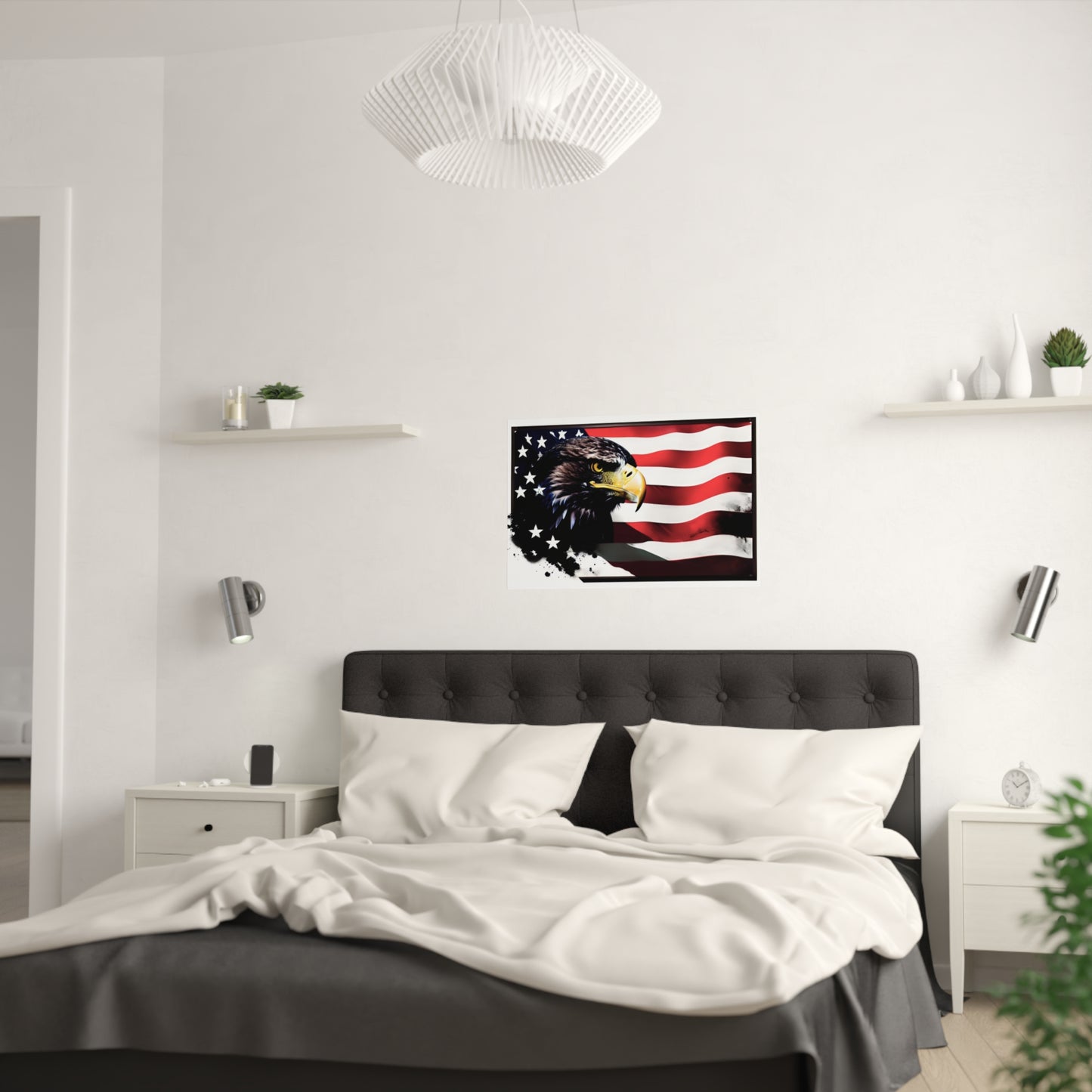 Eagle and flag Satin Posters (210gsm)