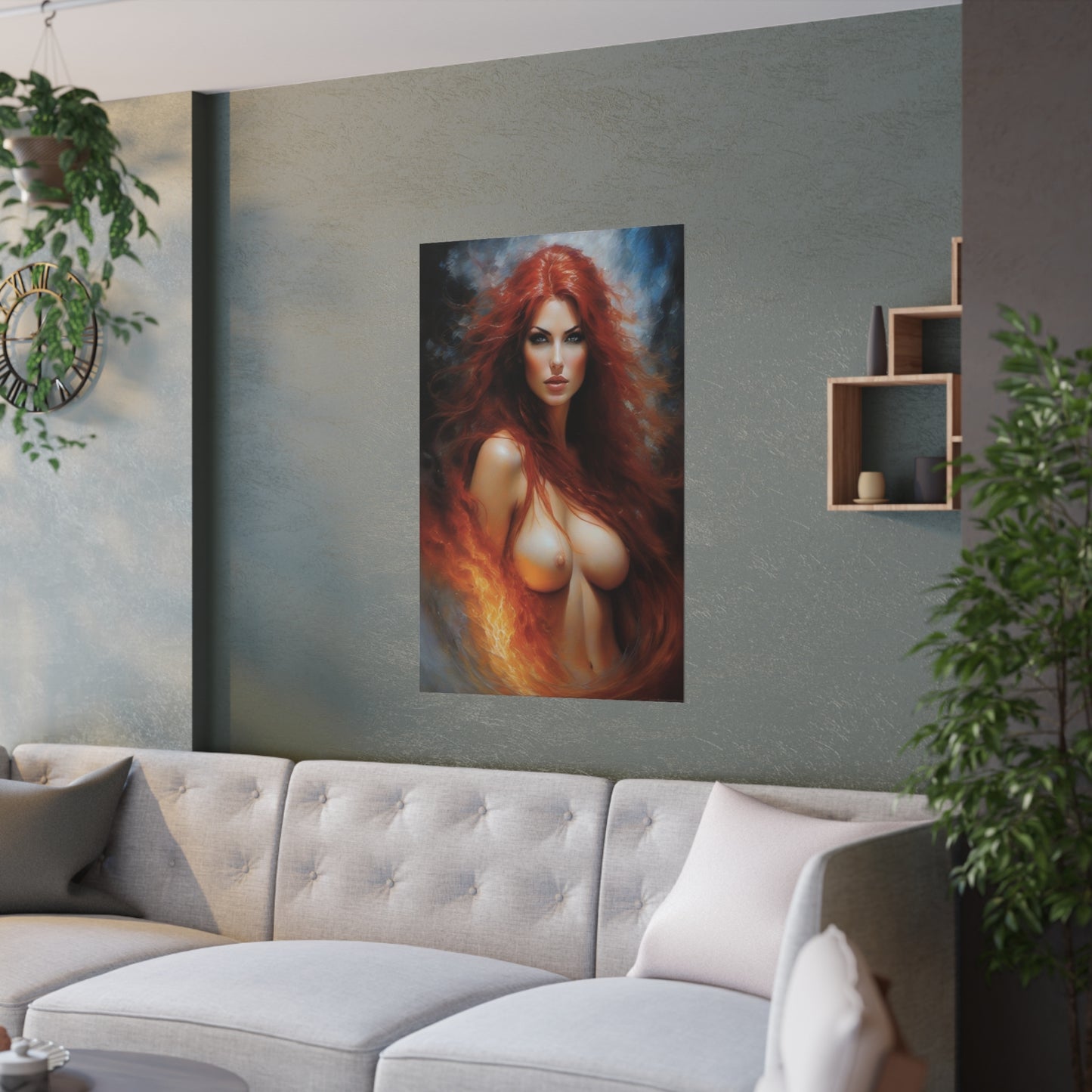 Redheaded woman Satin Posters (210gsm)