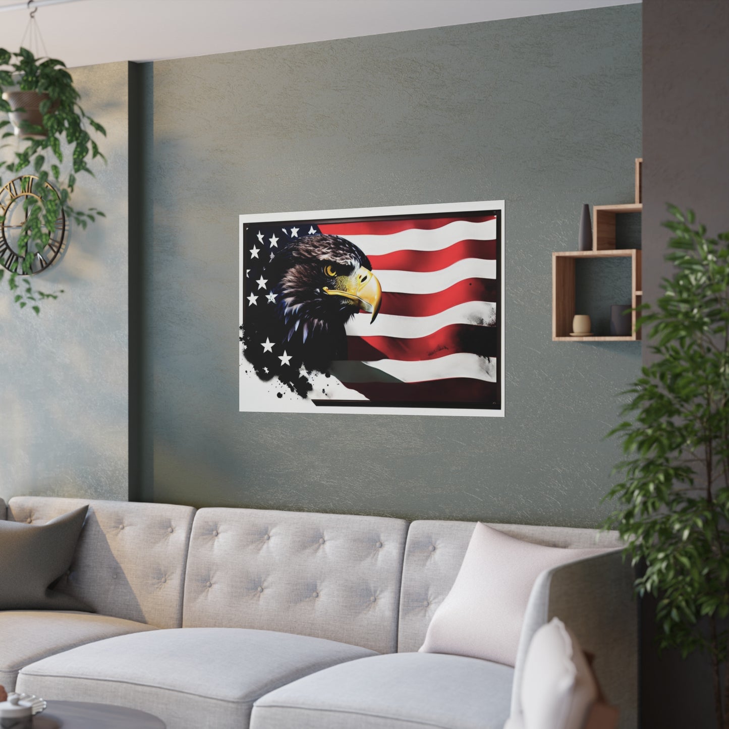 Eagle and flag Satin Posters (210gsm)