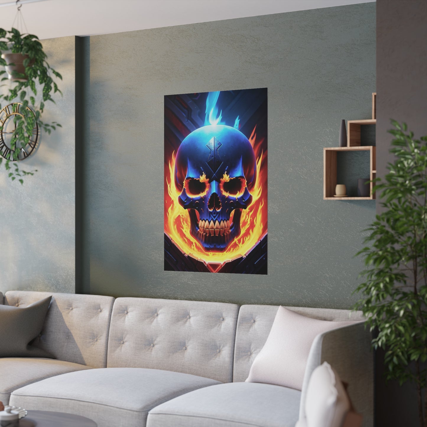 Flaming Skull 2 Satin Posters (210gsm)