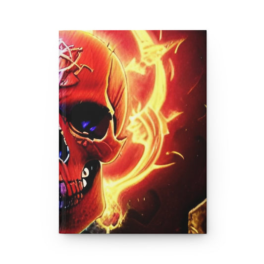 Two Color Flame Skull Hardcover Journal Matte