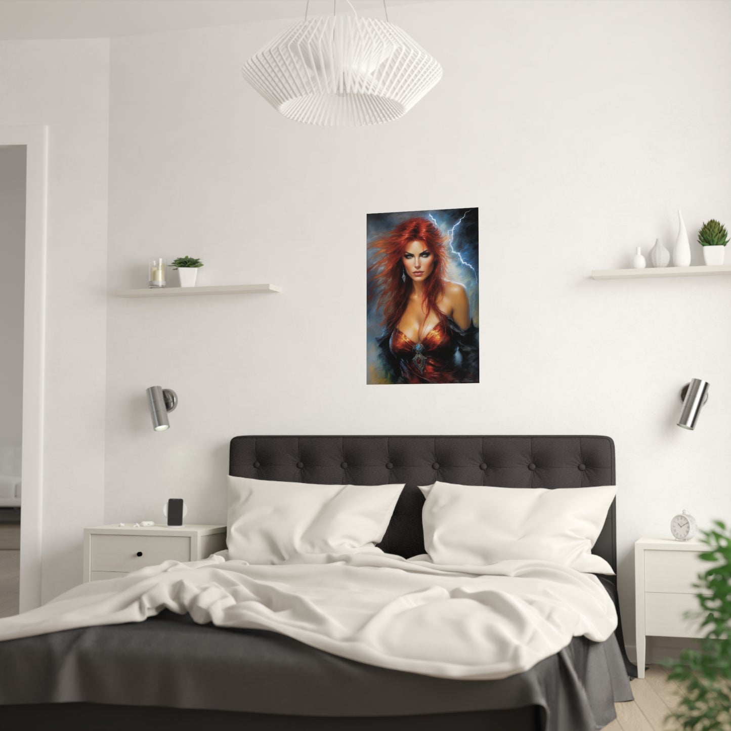 Redheaded Woman Satin Posters (210gsm)