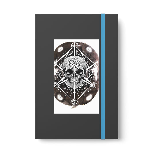 Pentagram Skull Color Contrast Notebook - Ruled
