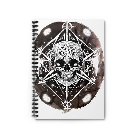 Pentagram Skull Spiral Notebook - Ruled Line