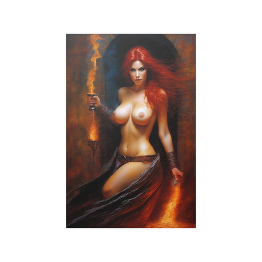 Redheaded torch weilder Satin Posters (210gsm)