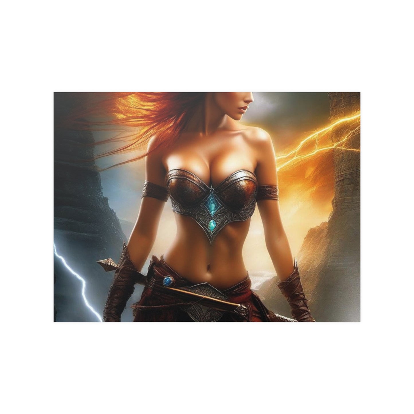 Lighting winged Warrior Satin Posters (210gsm)