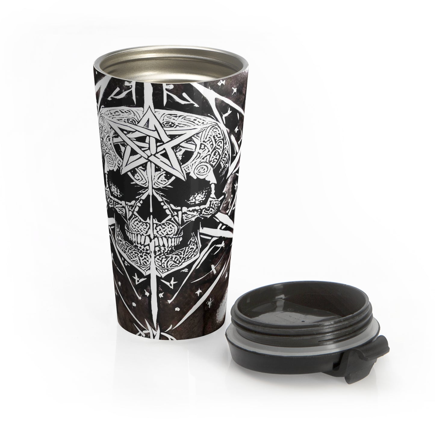 Pentagram Skull Stainless Steel Travel Mug