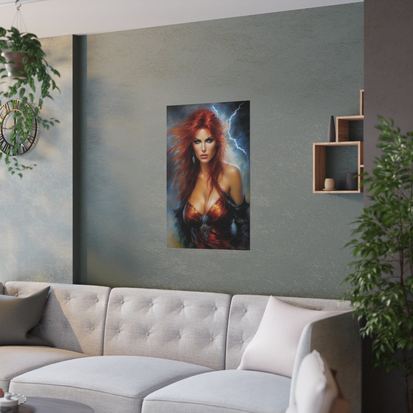 Redheaded Woman Satin Posters (210gsm)