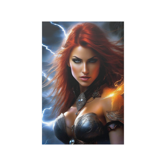 Redhead lightning Satin Posters (210gsm)
