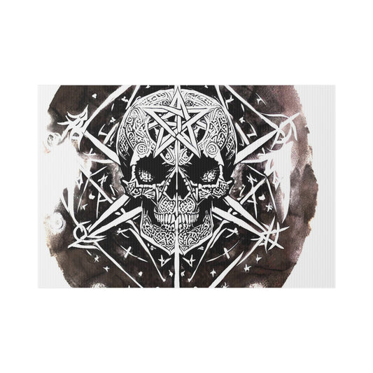 Pentagram Skull Lawn Sign