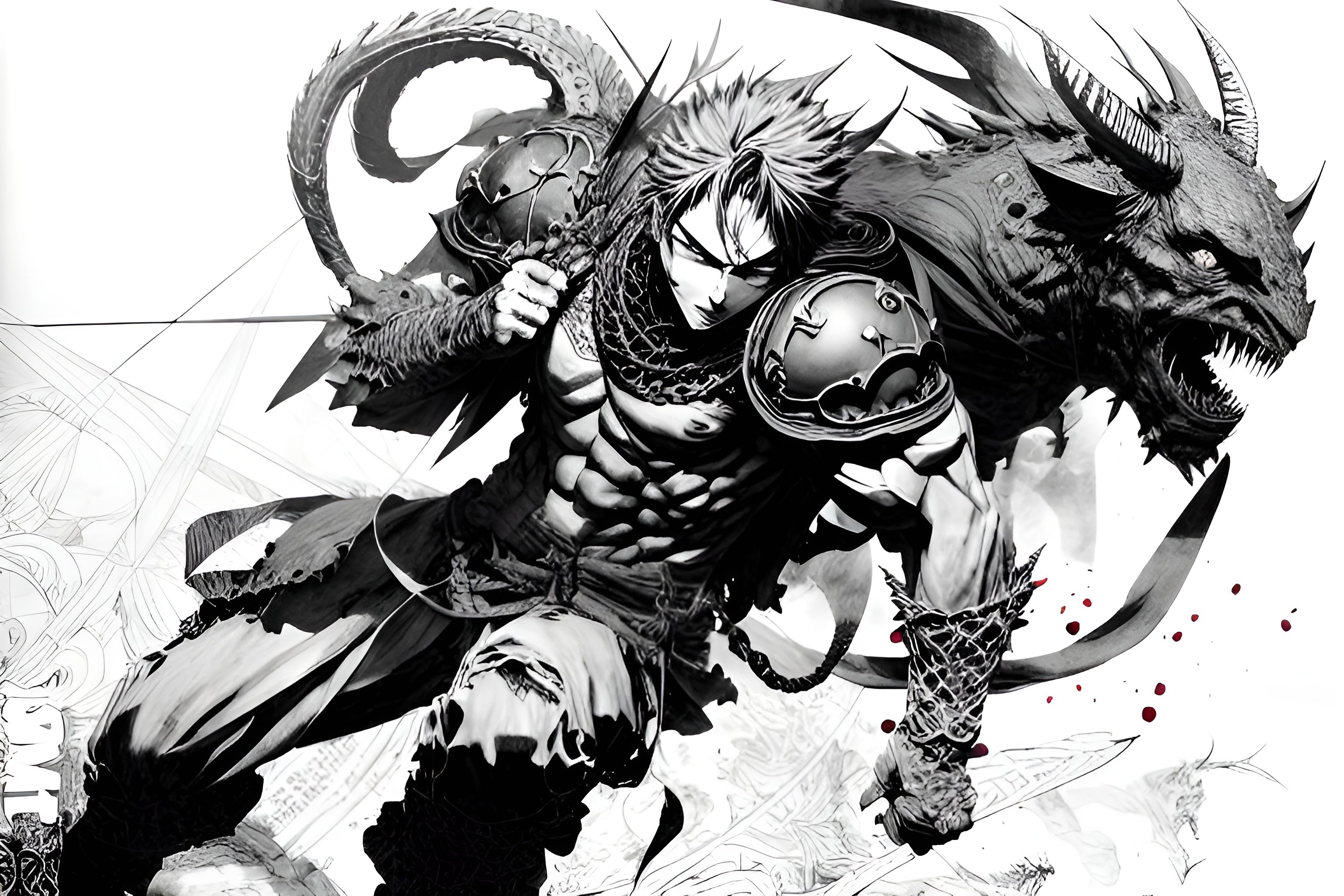 anime warrior demon armor dragon