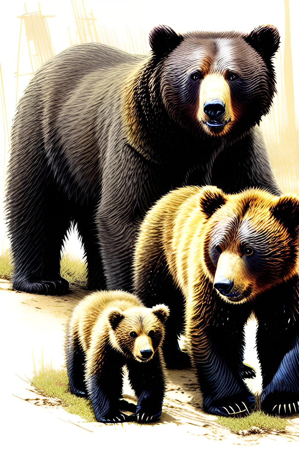 art bears group cute natural