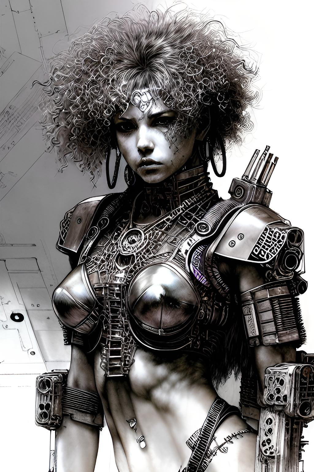 afro black sci-fi armor warrior futuristic