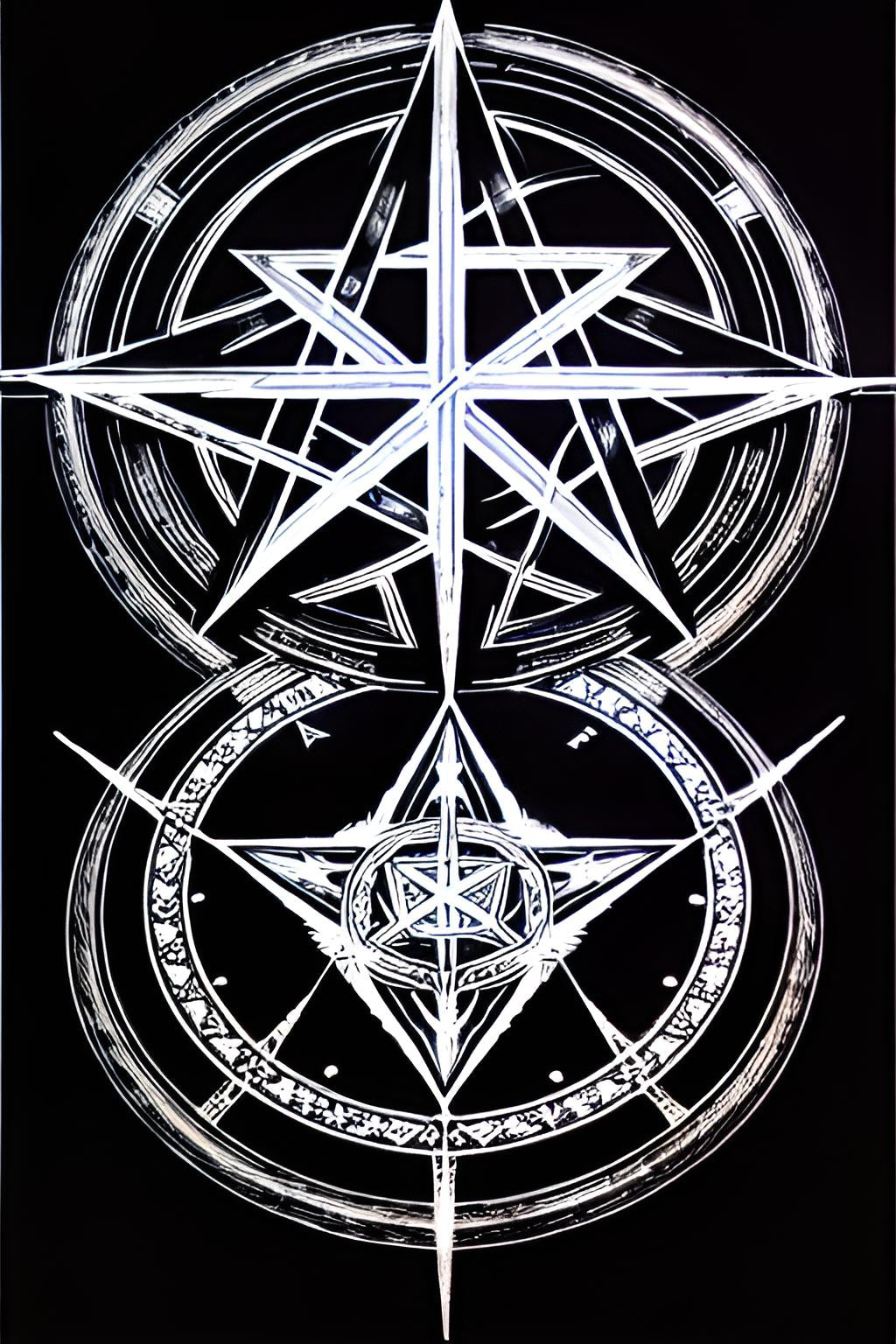 Circle runes symbols black and white