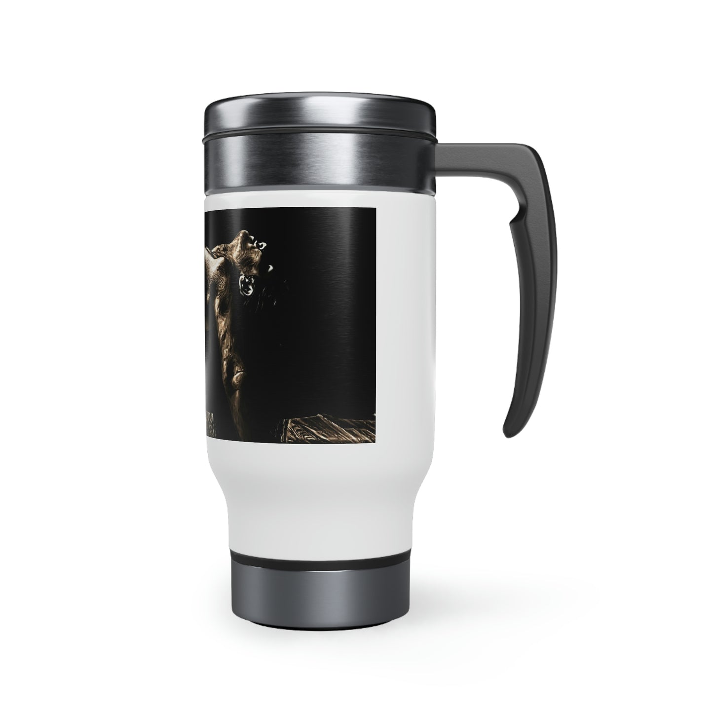 "Bronzed" Stainless Steel Travel Mug with Handle, 14oz
