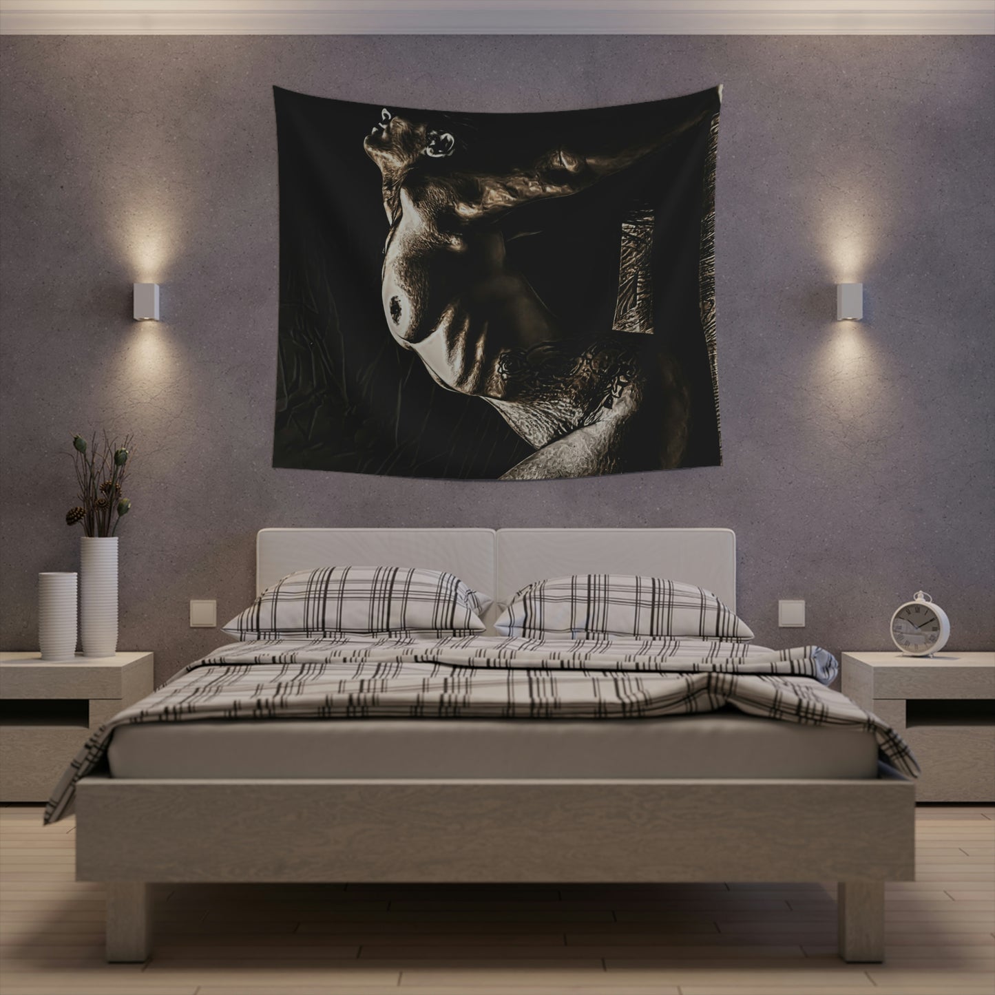 Bronzed Printed Wall Tapestry