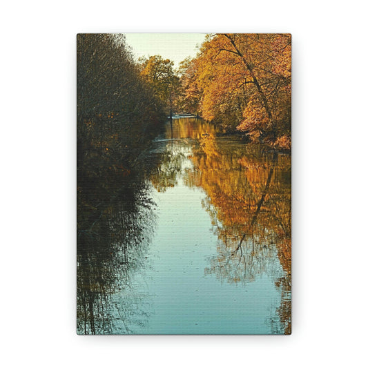 Canvas Fall waterway reflections