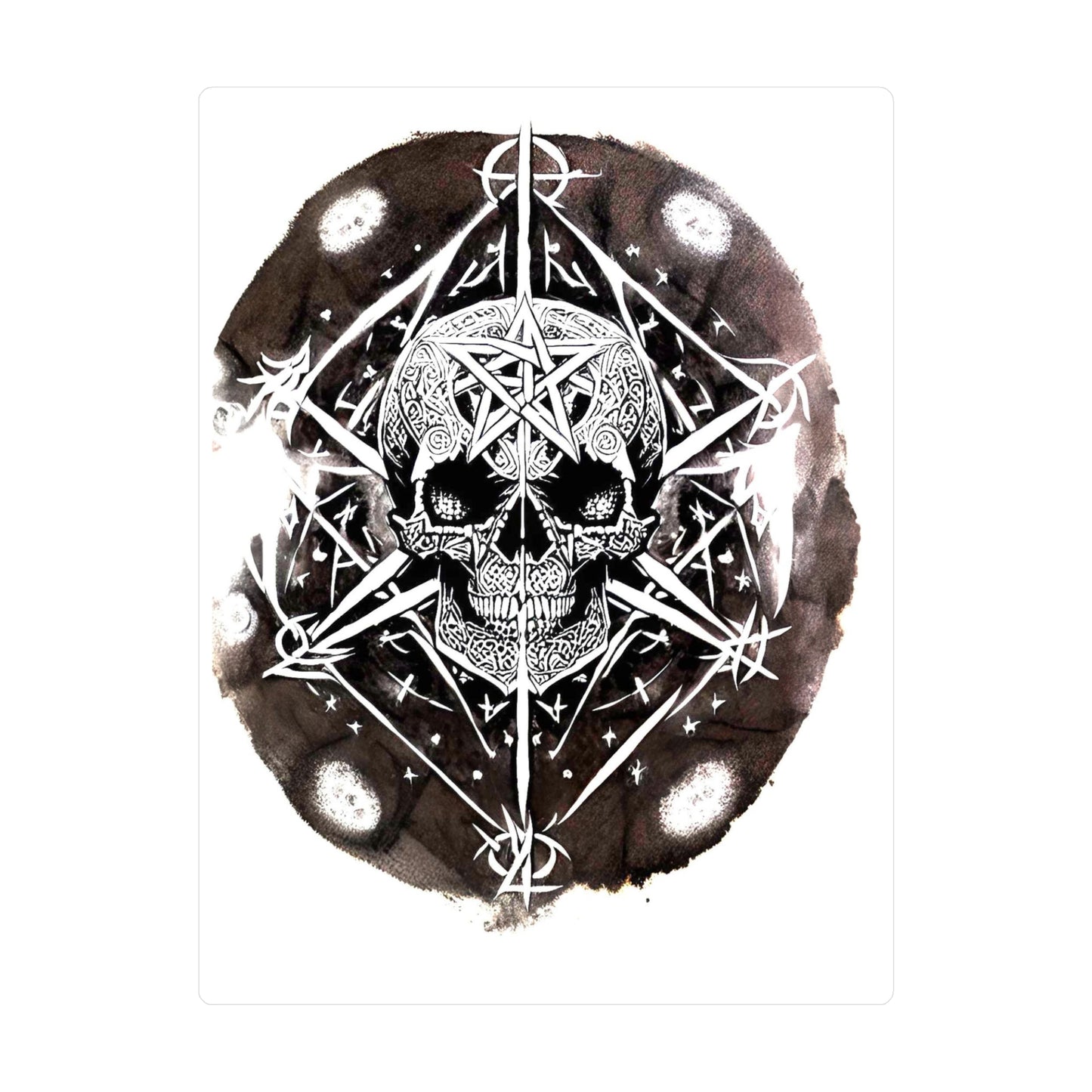 Pentagram Skull Kiss-Cut Vinyl Decals