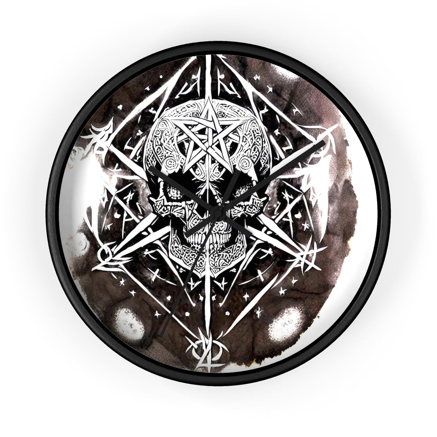 Pentagram Skull Wall Clock