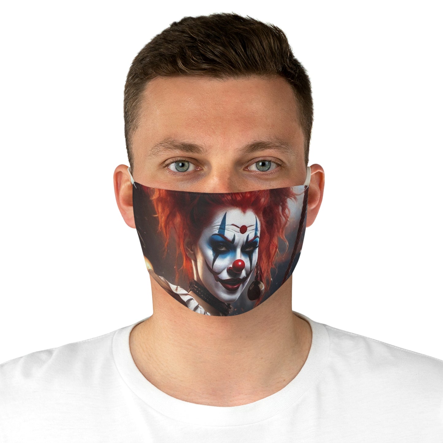 Female evil Clown Fabric Face Mask