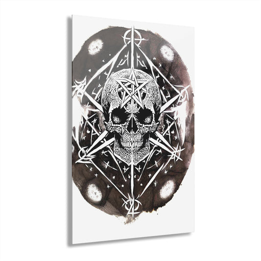 Pentagram Skull Acrylic Prints (French Cleat Hanging)