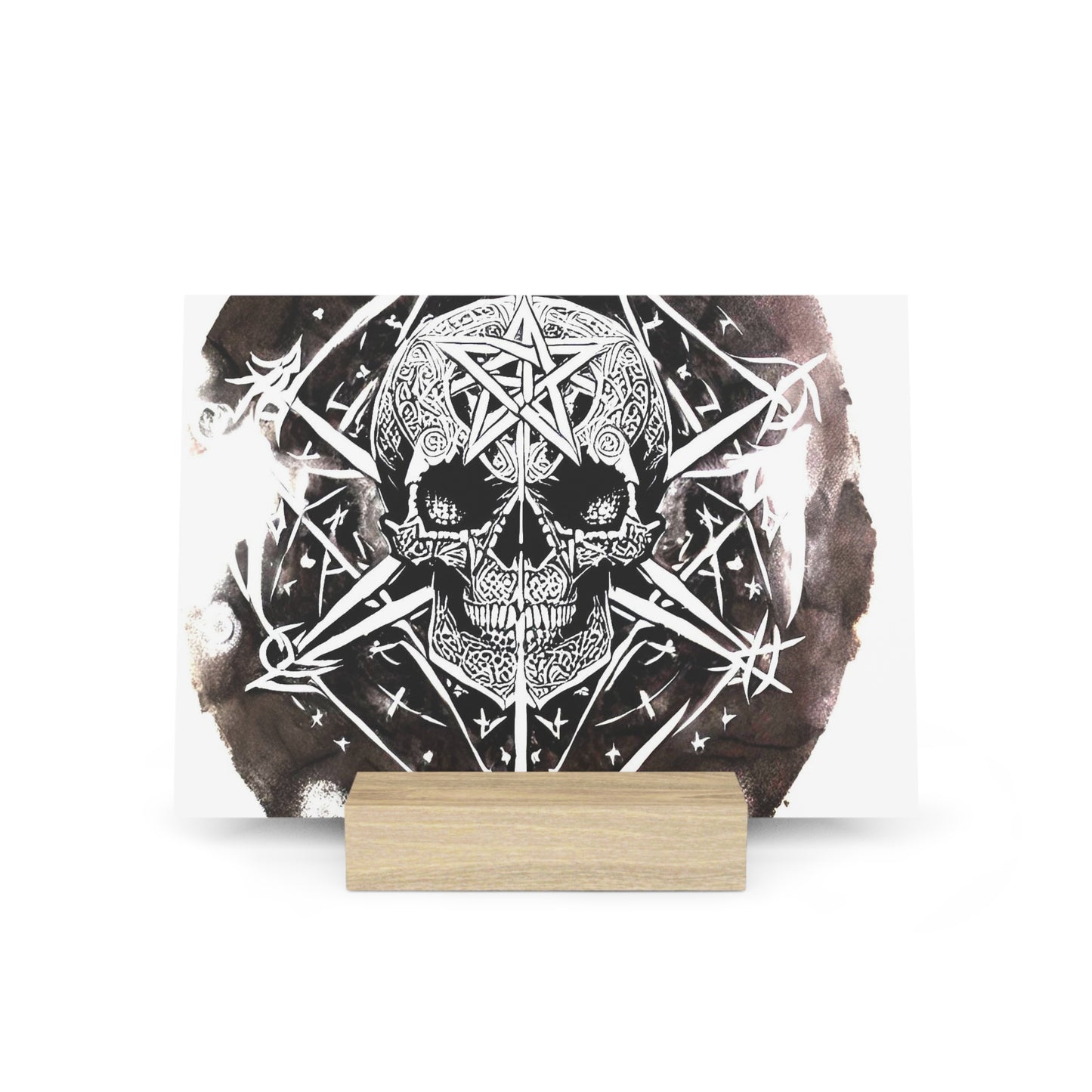 Pentagram Skull Gallery Board with Stand