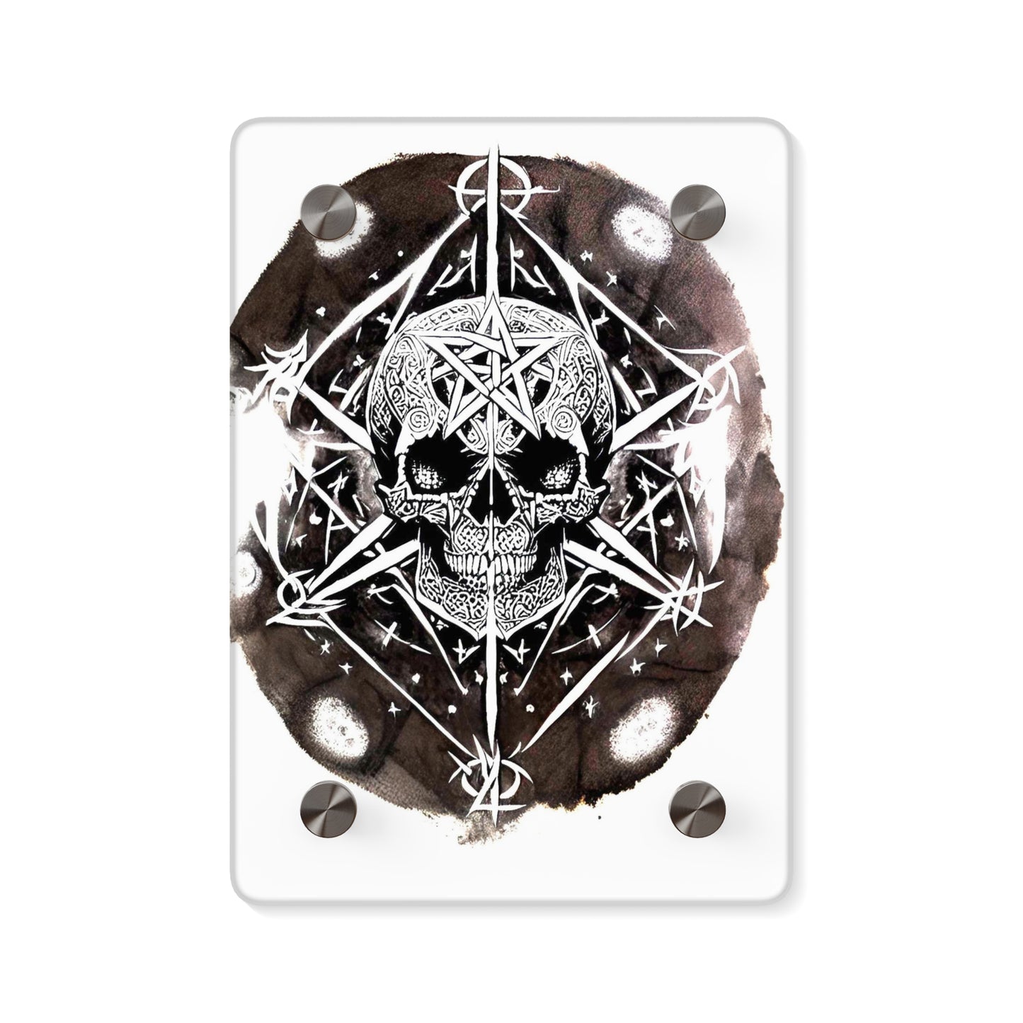 Pentagram Skull Acrylic Wall Art Panels