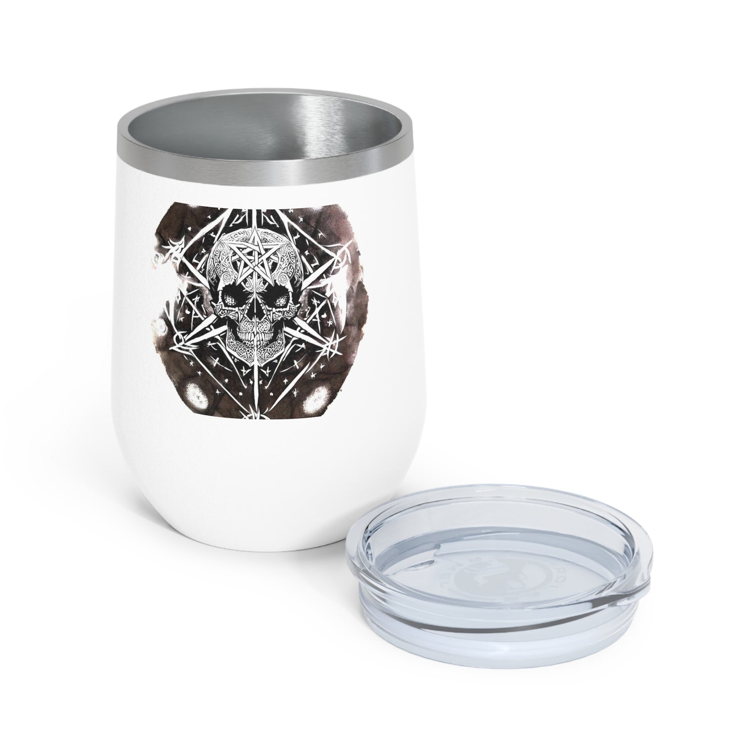 Pentagram Skull 12oz Insulated Wine Tumbler