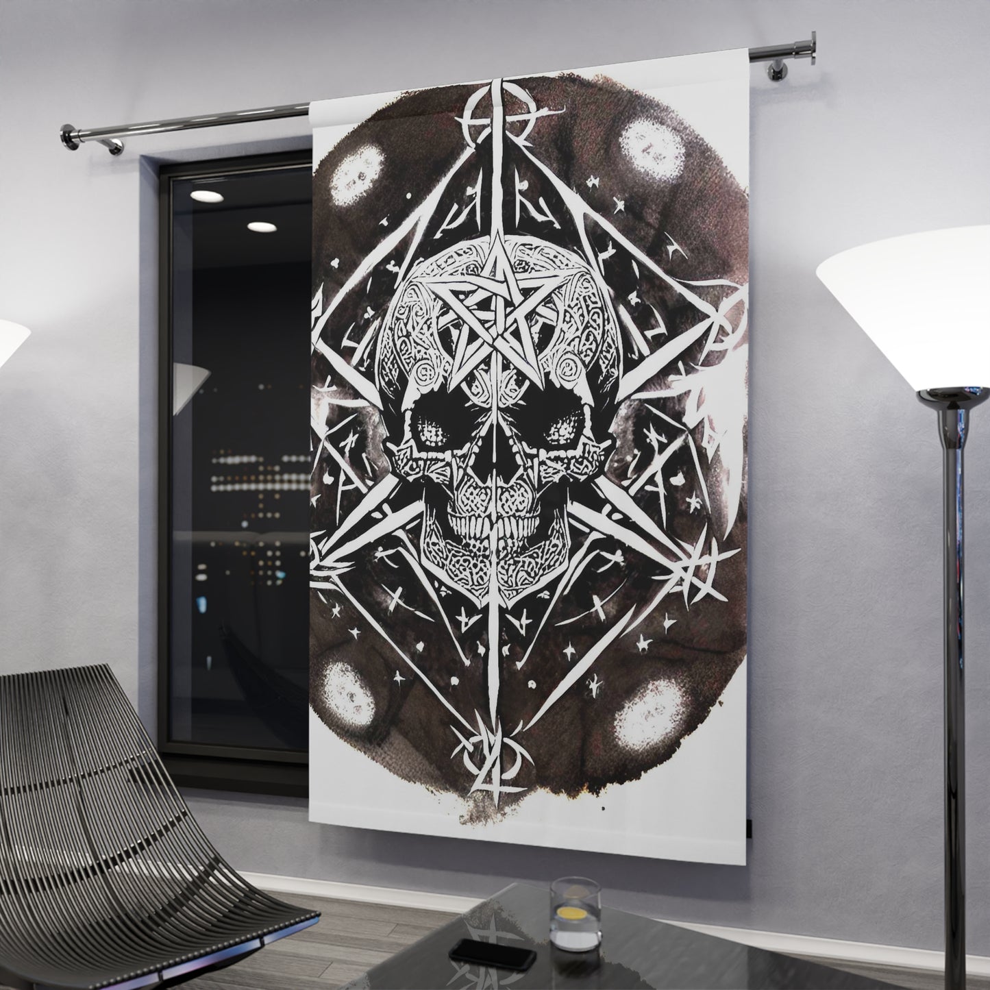 Pentagram Skull Window Curtains (1 Piece)