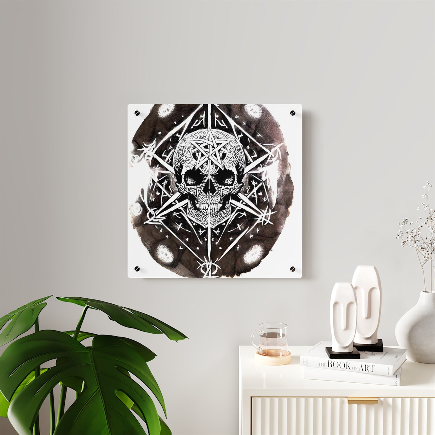 Pentagram Skull Acrylic Wall Art Panels